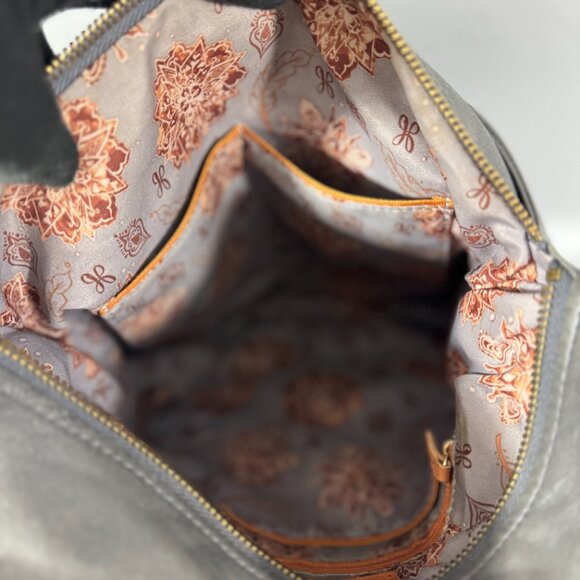 Hobo Angler Gray Leather Crossbody Bag - Picture 10 of 15